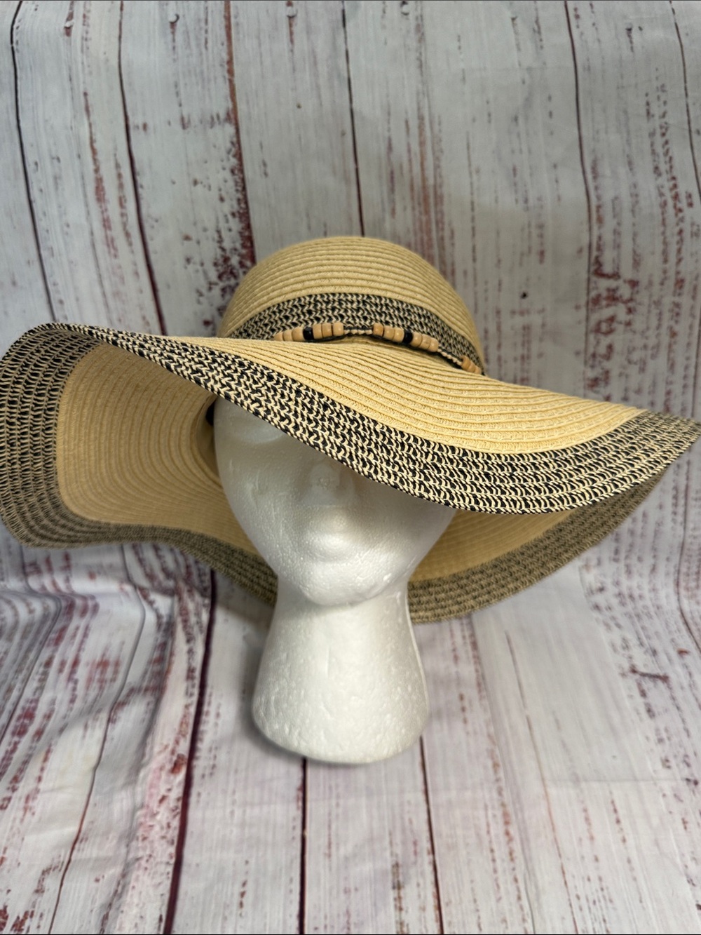 Solfish Natural Straw Wide Brim Sun Hat - Picture 11 of 15